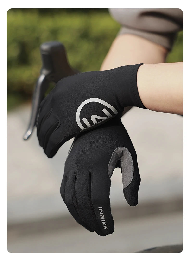 INBIKE 2024 guantes de ciclismo acolchados de Gel para hombres Otoño Invierno guantes de lana para bicicleta de carretera MTB accesorios de bicicleta con pantalla táctil de dedo completo