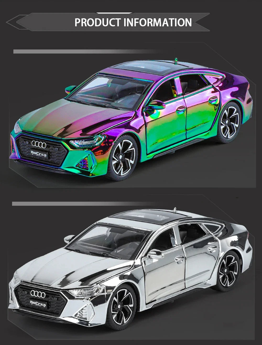 1:32 Audi RS7 Sportback Quattro Alloy Miniature Scale Car Model Sound Light Diecast Metal Toy Car Vehicle Gift Collection