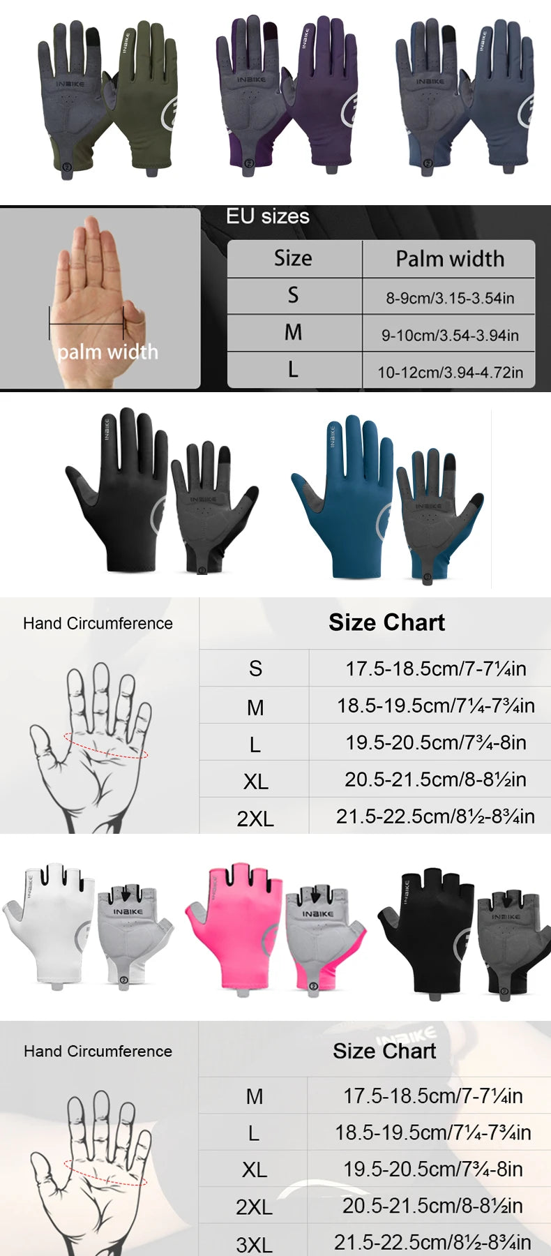 INBIKE 2024 guantes de ciclismo acolchados de Gel para hombres Otoño Invierno guantes de lana para bicicleta de carretera MTB accesorios de bicicleta con pantalla táctil de dedo completo