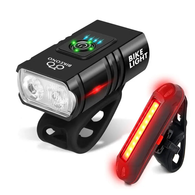 Luz de bicicleta T6 LED frontal USB recargable MTB lámpara de bicicleta de montaña 1000LM faro de bicicleta linterna ciclismo Scooter cola