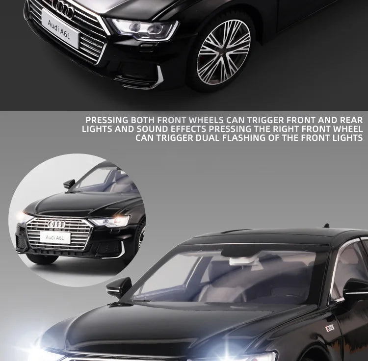 1:18 AUDI A6L Large Alloy Metal Diecast Car Model Sound & Light Collect Ornaments Decorate Gift For Boyfriend Present Birthday