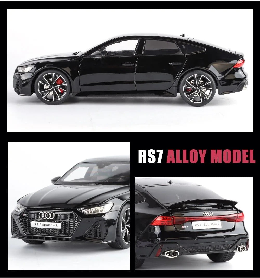 1:18 Key Remote Control Version AUDI RS7 Alloy Sports Car Model Diecast Metal Racing Car Vehicle Model Sound Light Kids Toy Gift