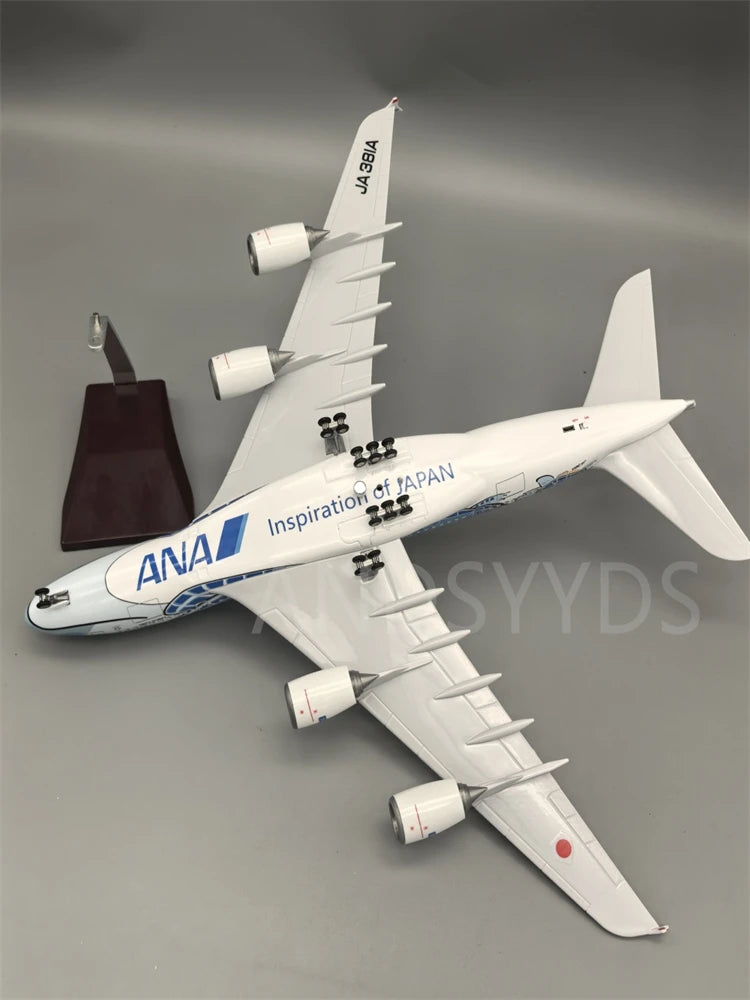 1:160 47CM Japón aire ANA juguetes Airbus A380 modelo avión dibujos animados tortuga marina aerolíneas avión fundido a presión para Decoración