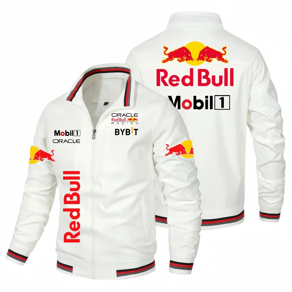 2025 Nuevo Red Bull Logo Print Racing Team Chaqueta de carreras oficial Moda para actividades al aire libre Ropa deportiva Red Bull Ropa para hombres y mujeres Abrigos