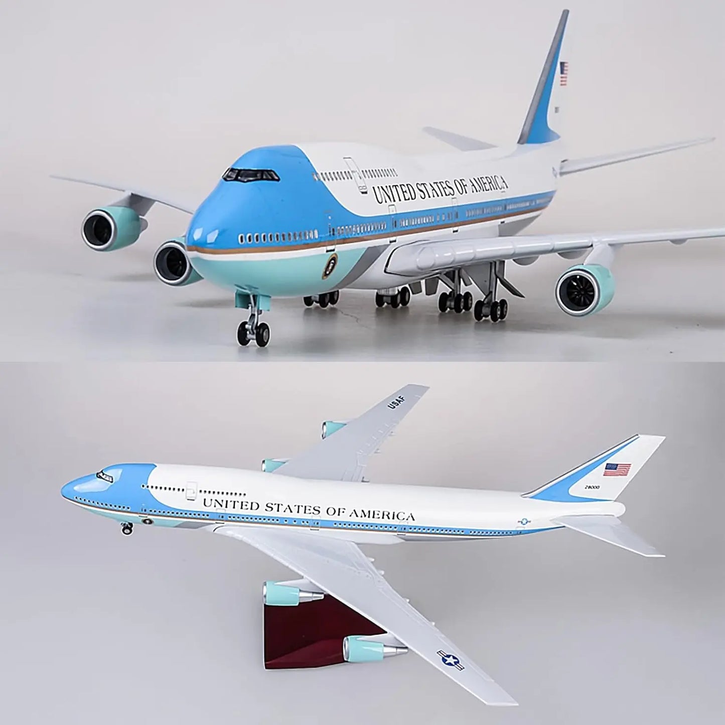 Avión modelo Air Force One B747 Airways escala 1:150 aviones de recuerdo de 47CM avión fundido a presión de resina simulada regalo de recuerdo
