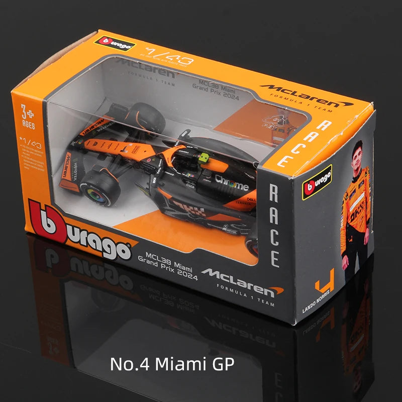 Bburago 1:43 2024 F1 Model MCL38 W15 SF24 RB20 A524 Alloy Miniature Diecast Formula Racing Car Toy