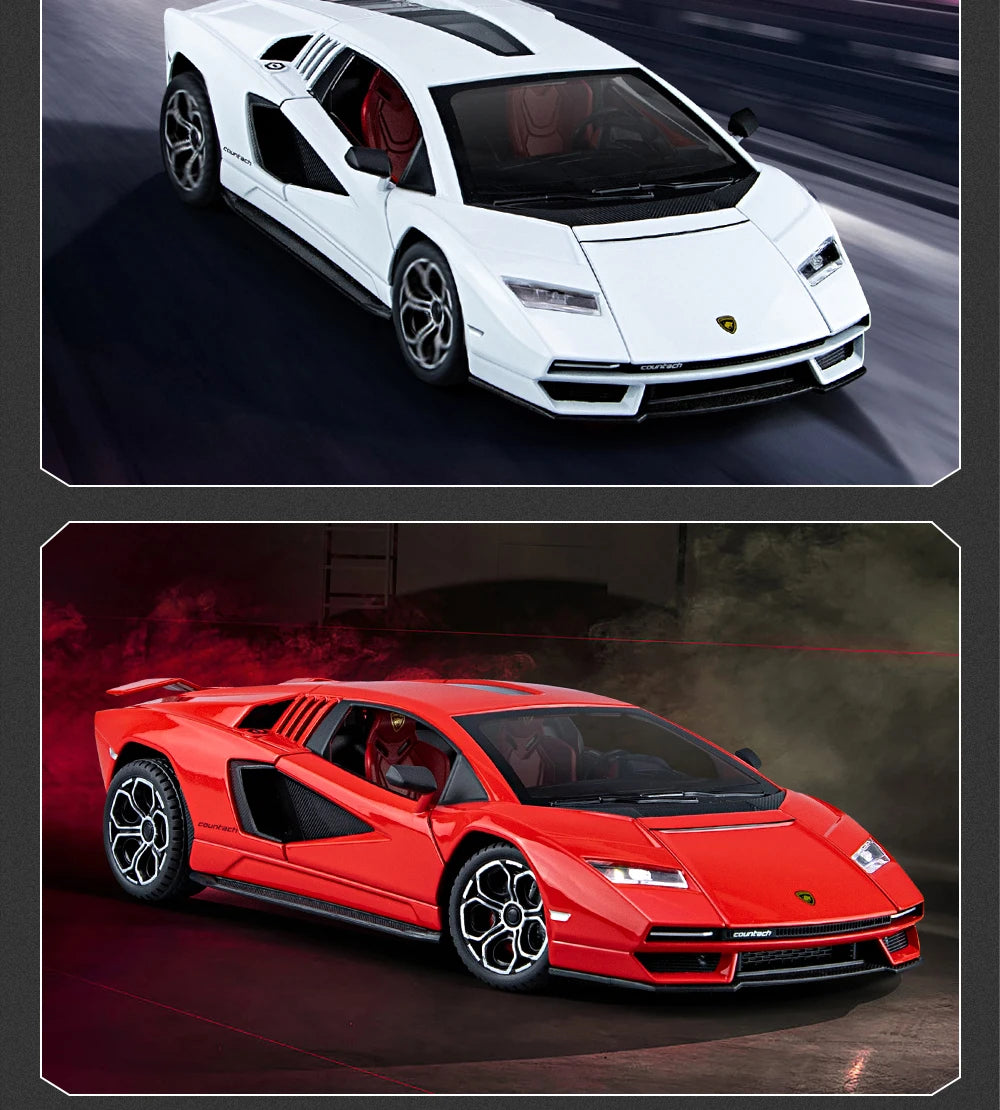 1:24 Lamborghini Countach LPI 800-4 Alloy Sports Car Diecast Model Sound Light Toy Exhibition Display Decoration Collestion Gift