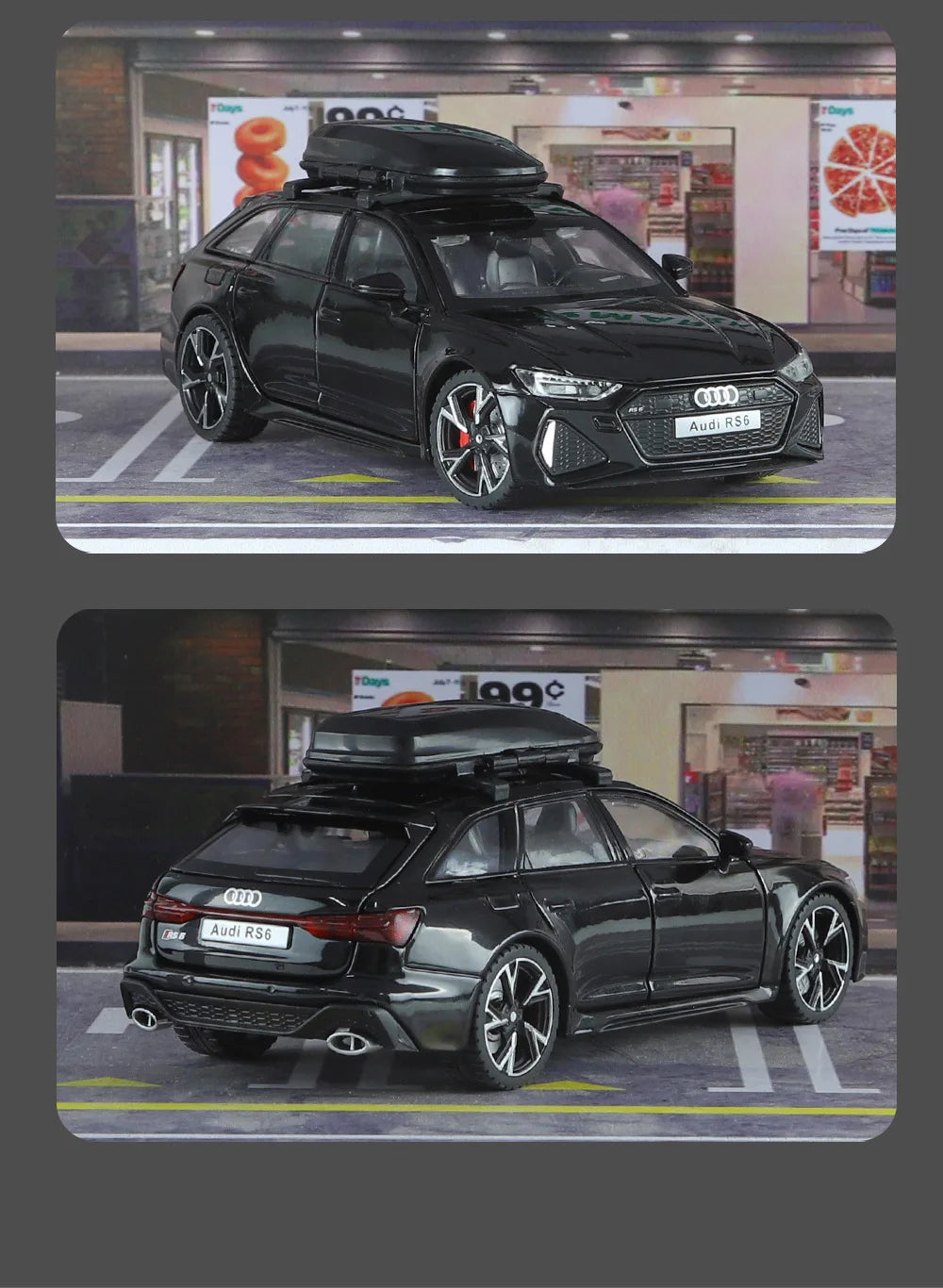 1/32 Audi RS6 Toy Car Model with Sound Light Doors Opened Alloy Diecast Model Vehicle Collection Toy for Boy Adult Festival Gift