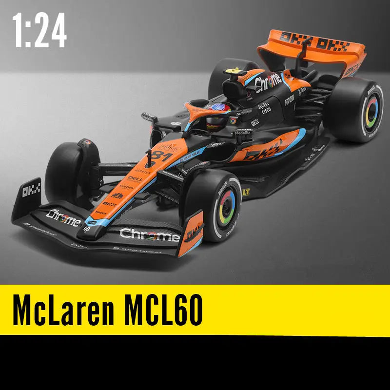 1:24 MCL60 2023 4# Lando Norris P2 British GP Mclaren F1 #81 Oscar Piastri Diecast Racing SuperCar Model Competition Vehicle Toy