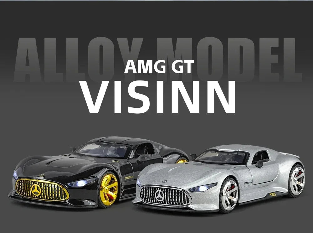 1:32 Mercedes-Benzs Vision GT Alloy Car Model Diecast Metal Racing Car Vehicles Model Simulation Sound Light Kids Toy Gift