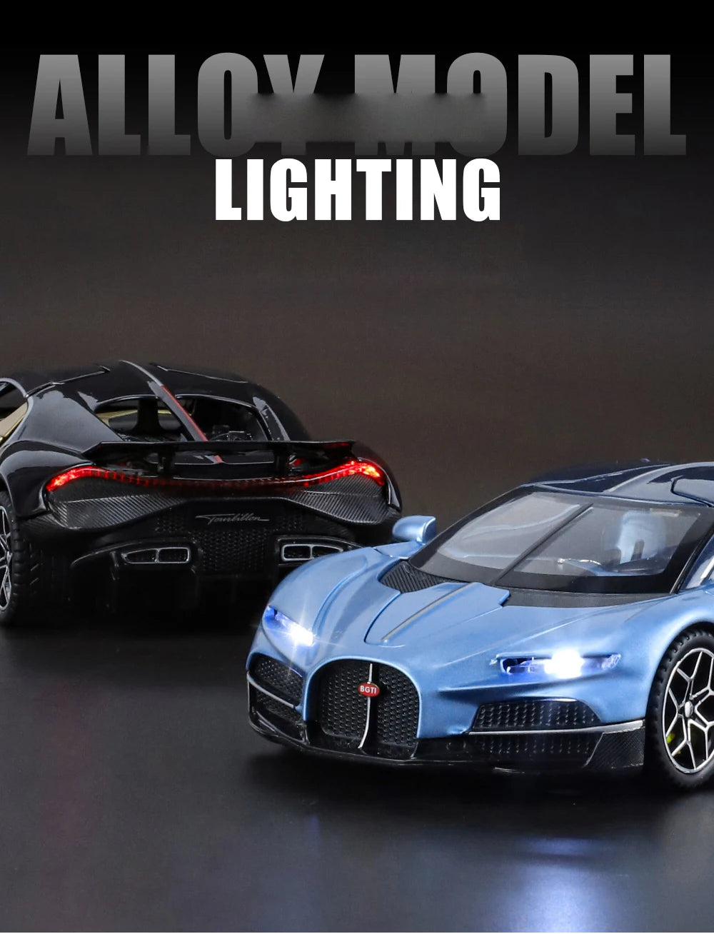 1:32 Bugatti Tourbillon V16 supercoche de aleación de Metal modelo fundido a presión juguetes para niños Mini colección GT pasatiempos regalos de cumpleaños niño