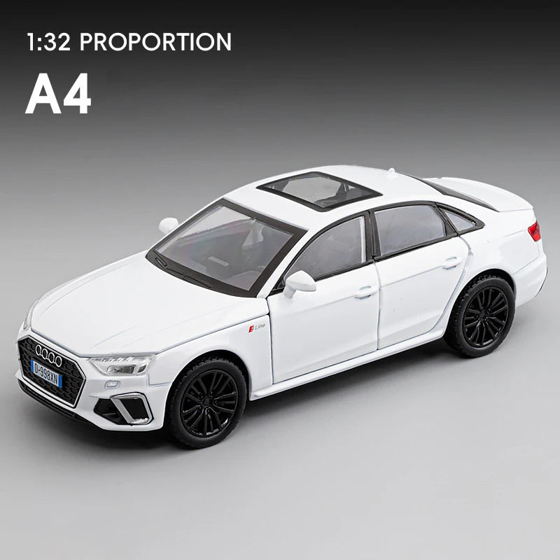 New 1:32 AUDI A4 Alloy Car Model Diecast & Toy Vehicles Metal Car Model Simulation Sound and Light Collection Childrens Toy Gift