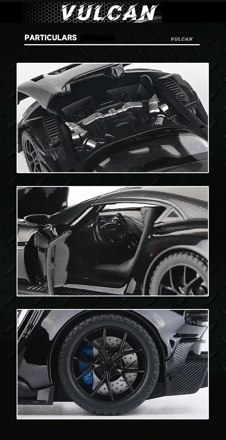 1:32 Aston Martin Vulcan Alloy Sports Car Diecast Metal Racing Car Model Simulation Sound and Light Collection Children Toy Gift