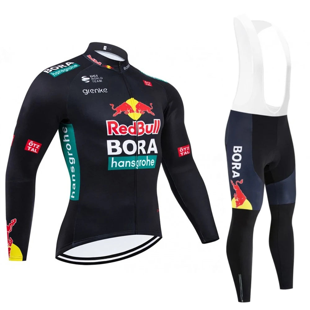 Red Bull Bicycles Bib-Camiseta de ciclismo para hombre, Jersey de ciclismo de manga larga, pantalones de bicicleta para hombre, ropa de montaña, bicicletas de carretera