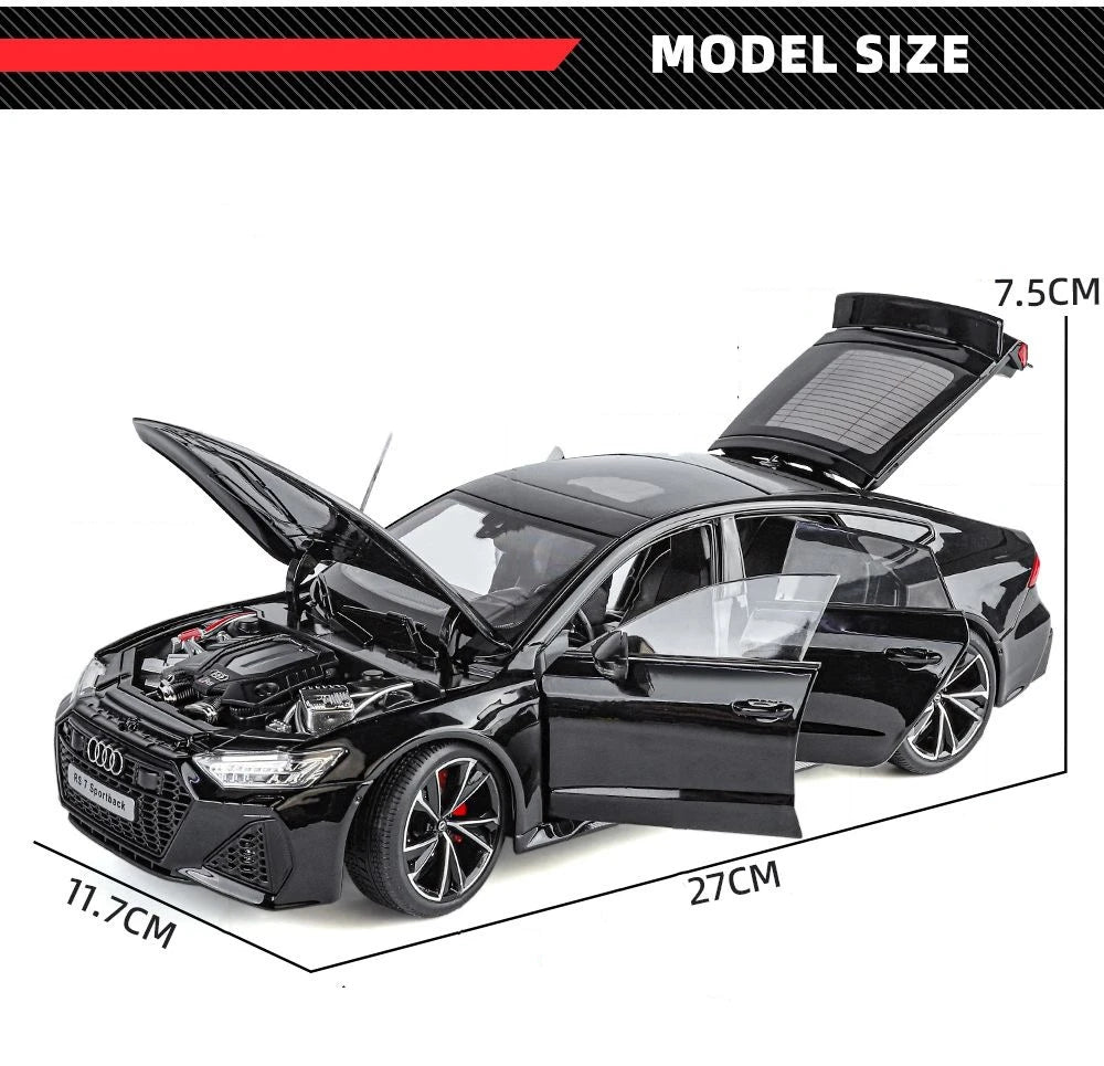1:18 Key Remote Control Version AUDI RS7 Alloy Sports Car Model Diecast Metal Racing Car Vehicle Model Sound Light Kids Toy Gift