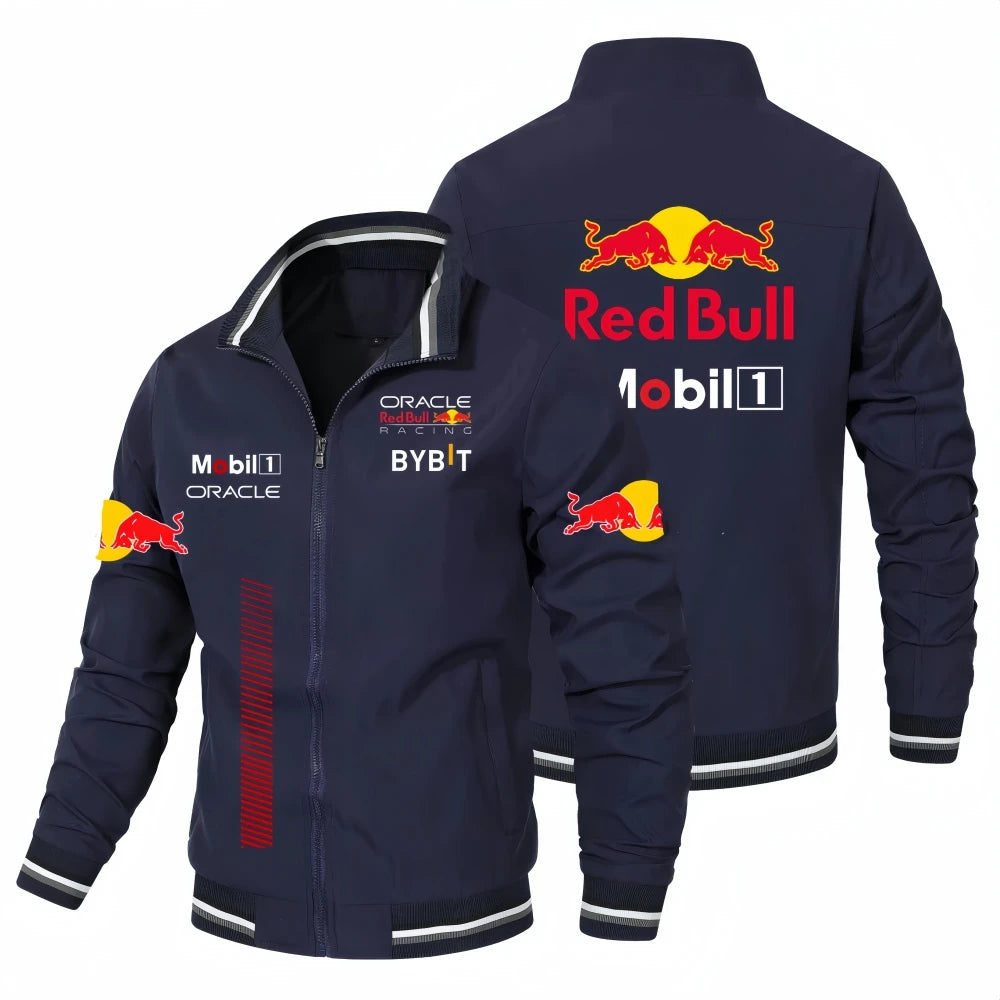 2025 Nuevo Red Bull Logo Print Racing Team Chaqueta de carreras oficial Moda para actividades al aire libre Ropa deportiva Red Bull Ropa para hombres y mujeres Abrigos