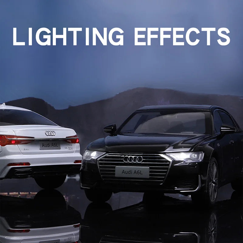 1:18 AUDI A6L Large Alloy Metal Diecast Car Model Sound & Light Collect Ornaments Decorate Gift For Boyfriend Present Birthday