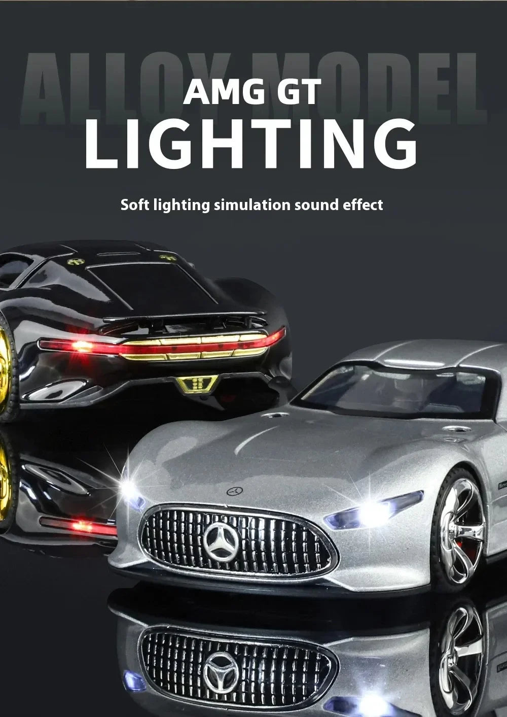 1:32 Mercedes-Benzs Vision GT Alloy Car Model Diecast Metal Racing Car Vehicles Model Simulation Sound Light Kids Toy Gift