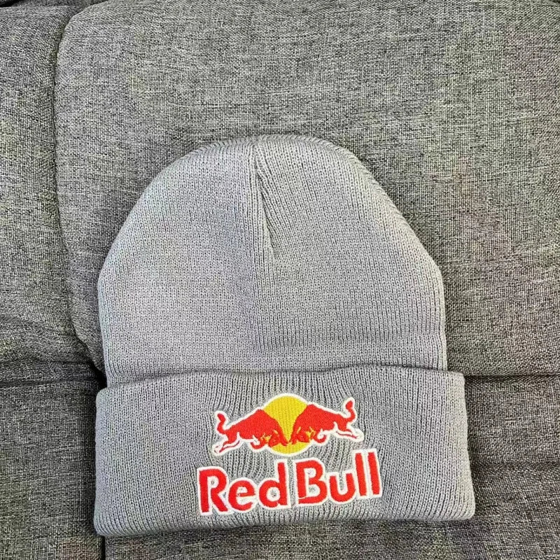 Nuevo Gorro de punto Red Bull para esquí al aire libre, gorro cálido con protección contra el frío y gorro Red Bull grueso para hombres y mujeres