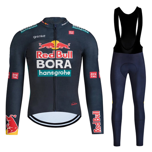 Conjuntos de ciclismo Red Bull, pantalones de ciclismo para hombre, bicicletas de montaña, Jersey de ciclo, ropa de montaña, conjunto de chándal para hombre, traje con pechera para bicicleta de carretera