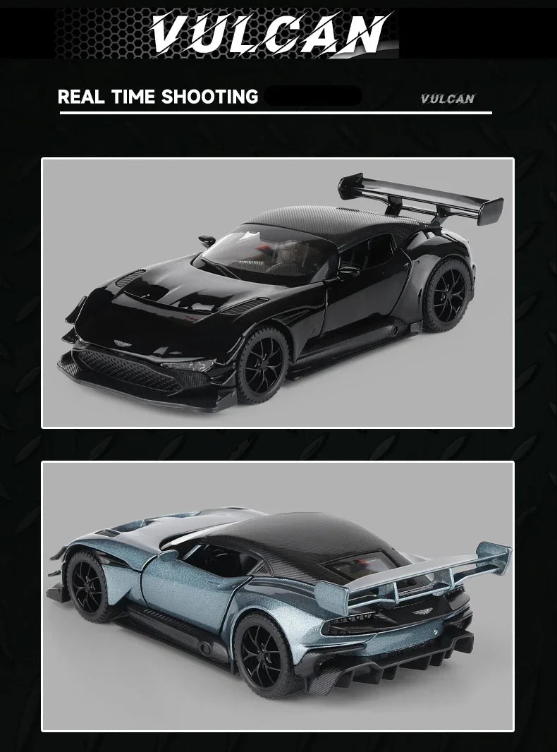 1:32 Aston Martin Vulcan Alloy Sports Car Diecast Metal Racing Car Model Simulation Sound and Light Collection Children Toy Gift