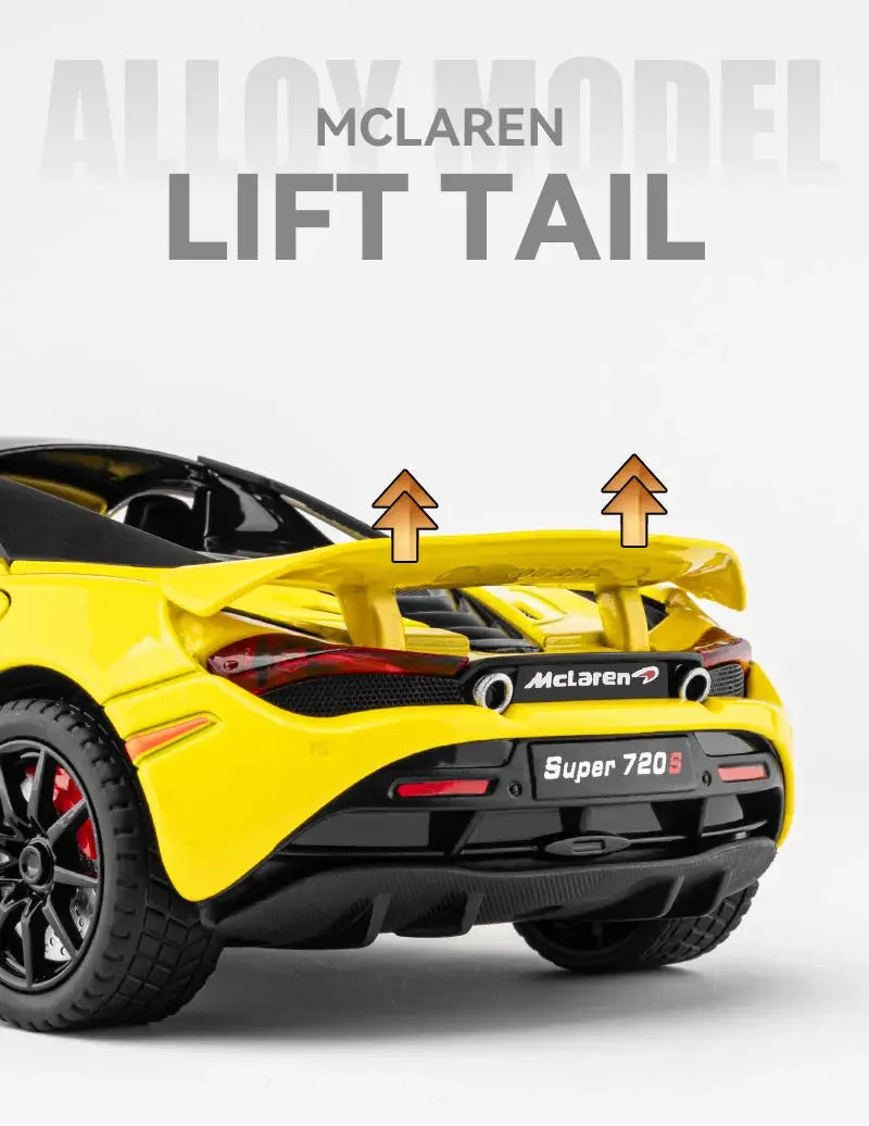 1:24 McLaren 720S Alloy Racing Car Model Diecast Metal Sports Car Model Simulation Sound and Light Collection Childrens Toy Gift