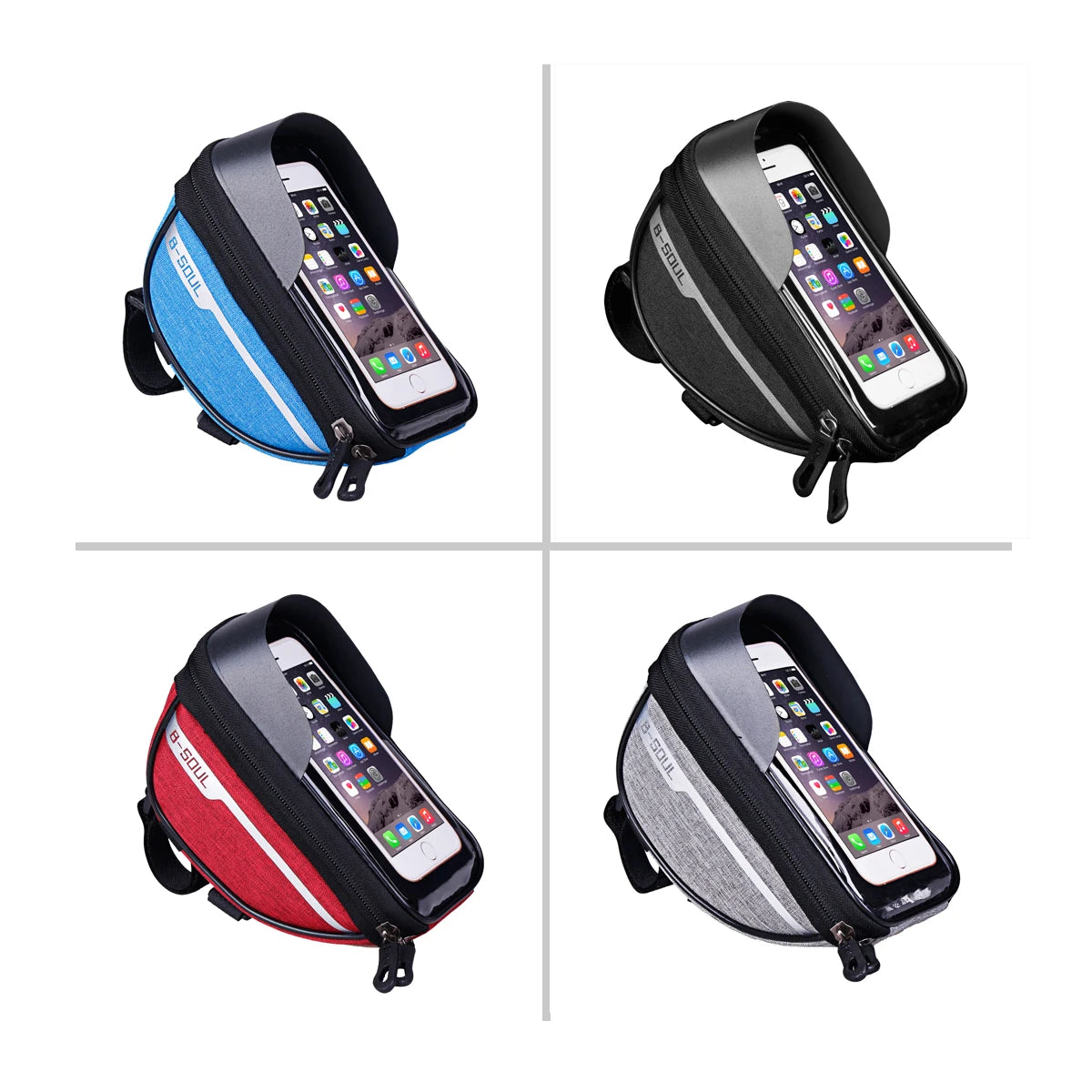 Bolsa de bicicleta de B-SOUL, bolsa frontal, bolsa para manillar, bolsa para teléfono móvil, bolsa Horizontal, accesorios para montar en bicicleta de montaña y carretera