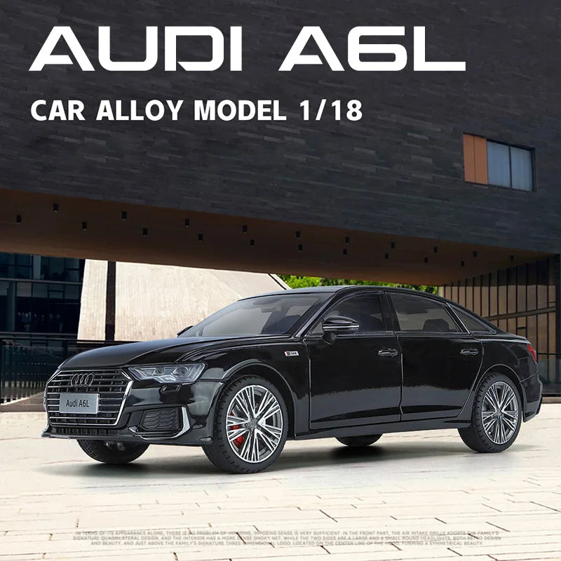 1:18 AUDI A6L Large Alloy Metal Diecast Car Model Sound & Light Collect Ornaments Decorate Gift For Boyfriend Present Birthday