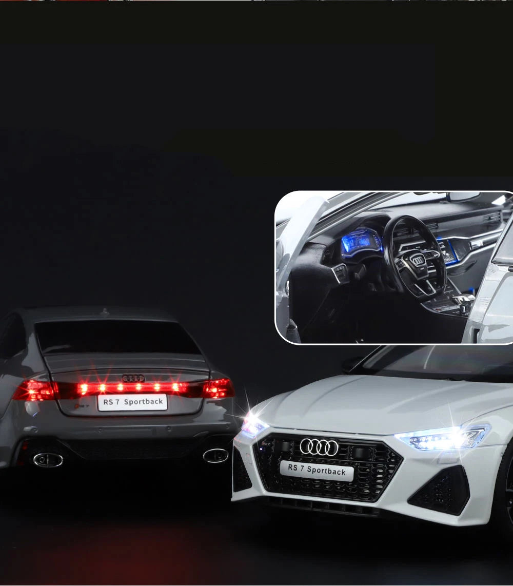 1:18 Key Remote Control Version AUDI RS7 Alloy Sports Car Model Diecast Metal Racing Car Vehicle Model Sound Light Kids Toy Gift