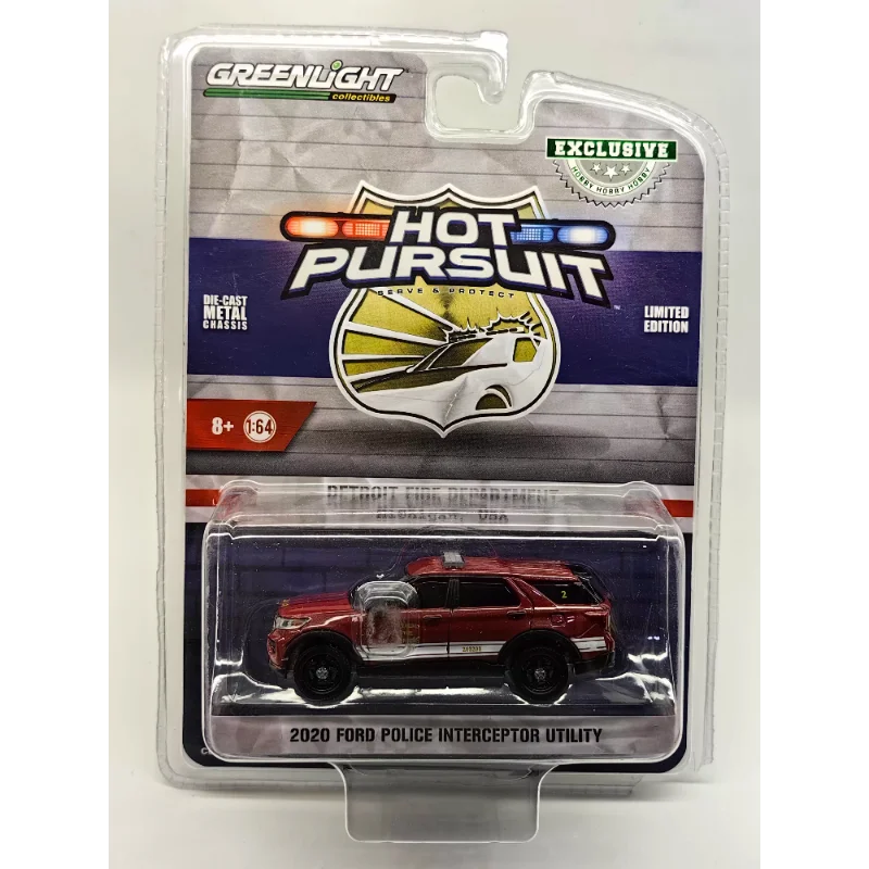 Diecast GreenLight 1/64 escala coche de policía vehículo de comando de bomberos serie Ford Dodge Chevrolet coche de aleación modelo coleccionable juguete para regalo
