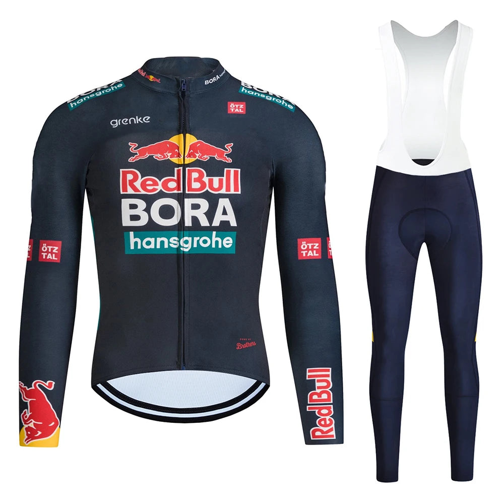 Conjuntos de ciclismo Red Bull, pantalones de ciclismo para hombre, bicicletas de montaña, Jersey de ciclo, ropa de montaña, conjunto de chándal para hombre, traje con pechera para bicicleta de carretera