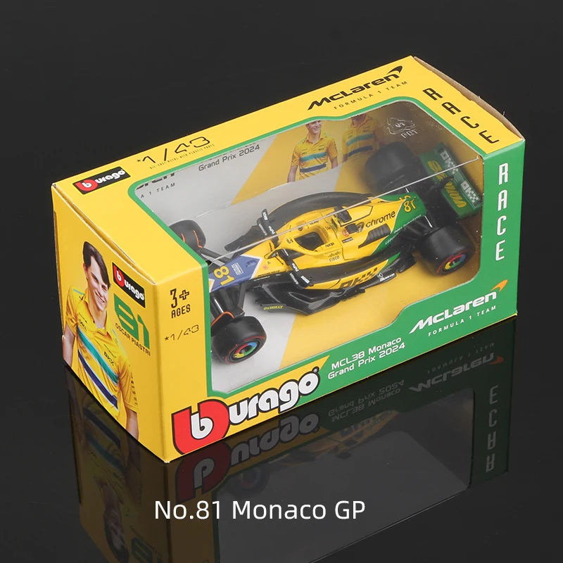 Bburago 1:43 2024 F1 Model MCL38 W15 SF24 RB20 A524 Alloy Miniature Diecast Formula Racing Car Toy