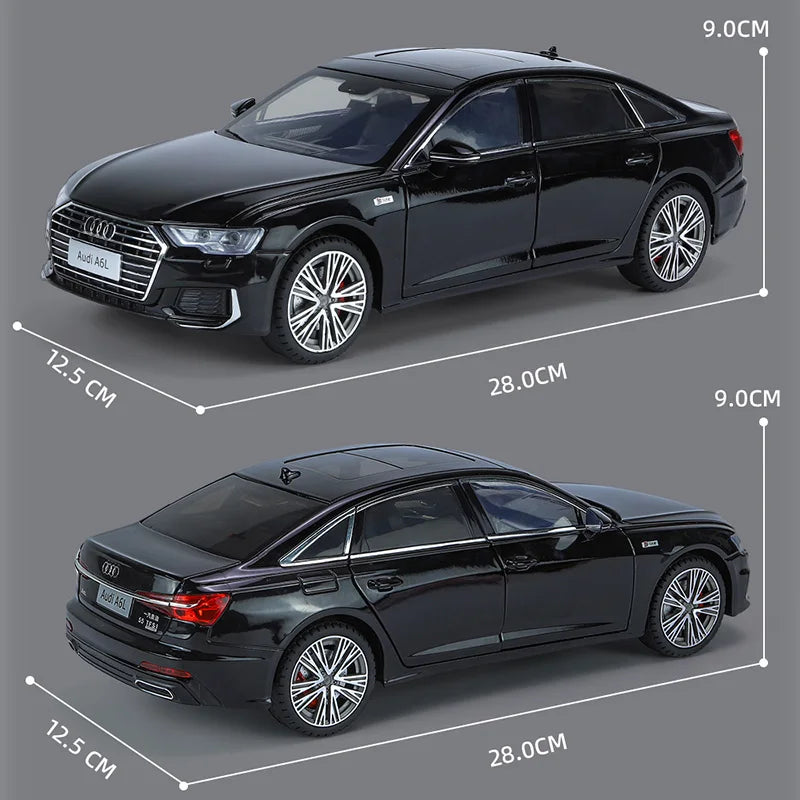 1:18 AUDI A6L Large Alloy Metal Diecast Car Model Sound & Light Collect Ornaments Decorate Gift For Boyfriend Present Birthday