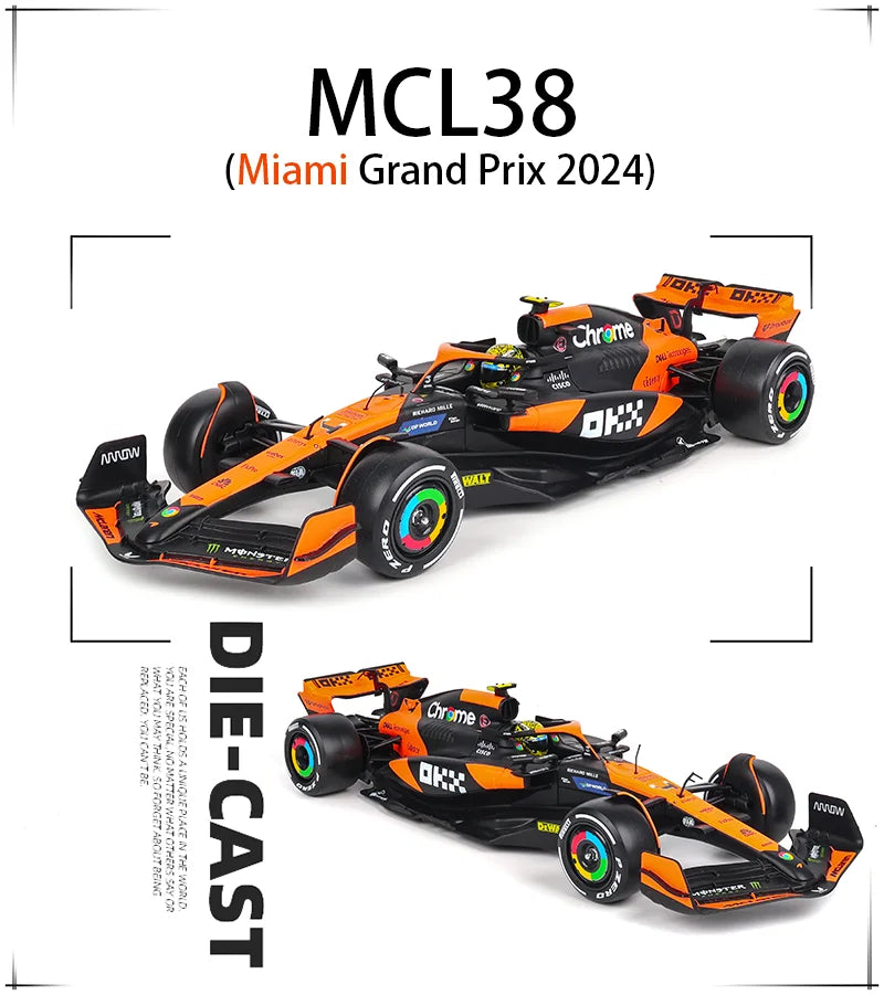 Bburago 1:24 2024 McLaren F1 4 # Lando Norris 81 # Oscar Piastri Die Casting modelo de precisión colección de modelos de coches