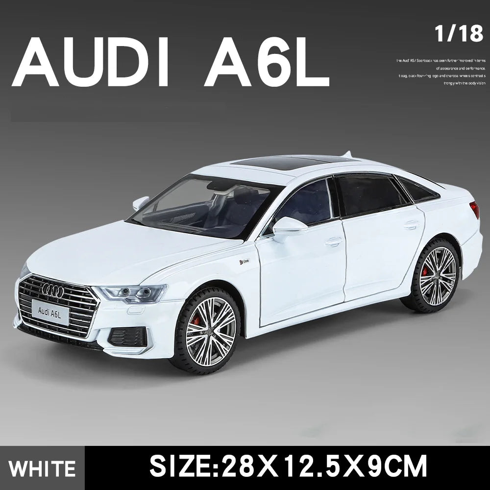 1:18 AUDI A6L Large Alloy Metal Diecast Car Model Sound & Light Collect Ornaments Decorate Gift For Boyfriend Present Birthday