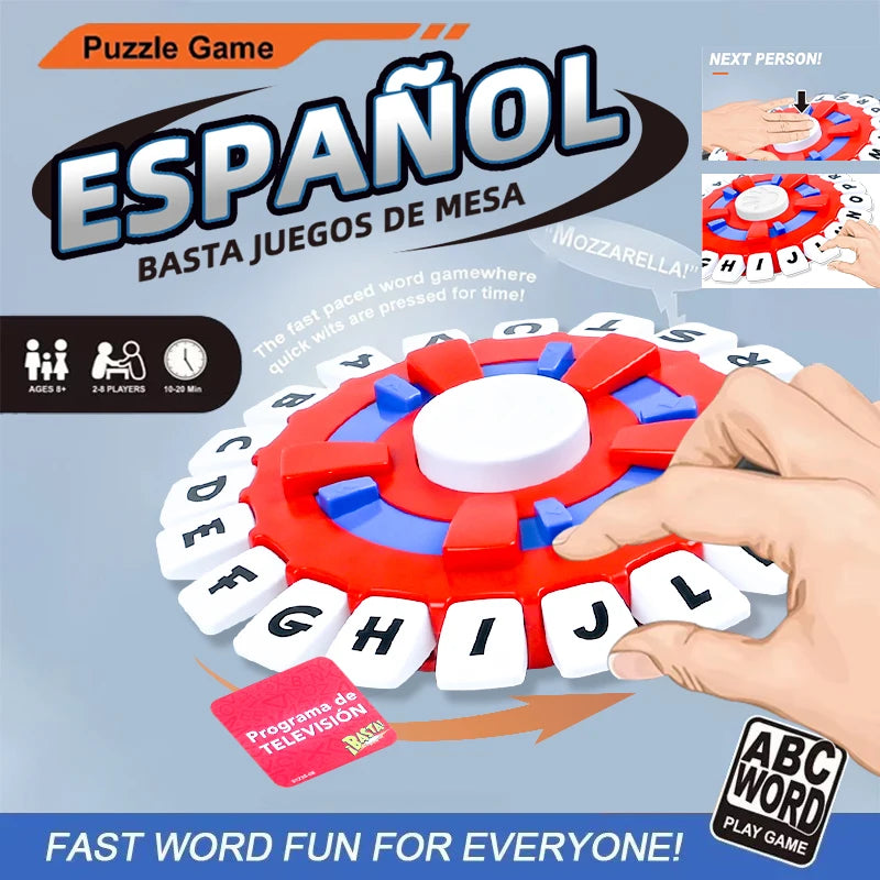 Spanish Basta Game Fast-paced Family Gathering Letter Toys For Adults Children Letters Learning Lengua española Juegos De Mesas