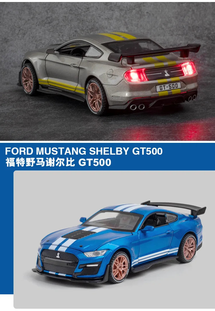 1:32 Ford Mustang GT500 Muscle Sports Car High Simulation Diecast Metal Alloy Model car Sound Light Collection Kids Toy Gifts