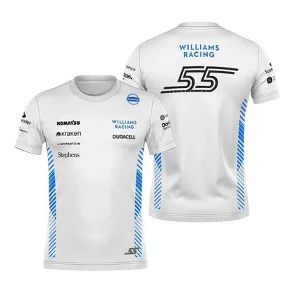Camiseta del equipo de Williams F1 2025 Carlos Sainz Fórmula Uno Alex Alben 2025 camiseta hombres mujeres niños camiseta para fanáticos camiseta impresa en 3d