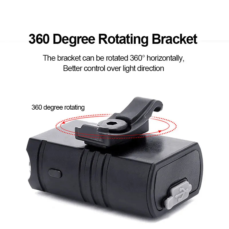 Luz de bicicleta T6 LED frontal USB recargable MTB lámpara de bicicleta de montaña 1000LM faro de bicicleta linterna ciclismo Scooter cola