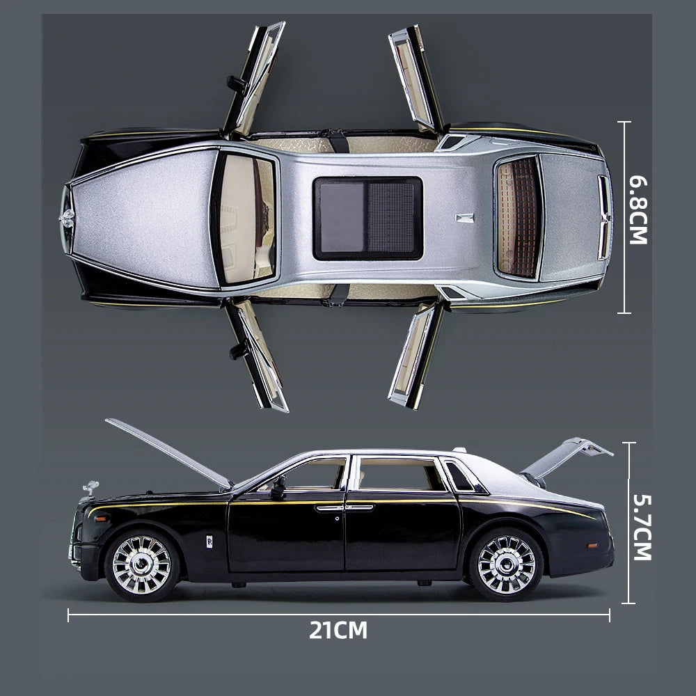1/24 Rolls Royce Phantom Diecast Toy Cars Model Simulated Pull Back Limousine Zinc Alloy Metal Toy Car for Kids Gifts Collection