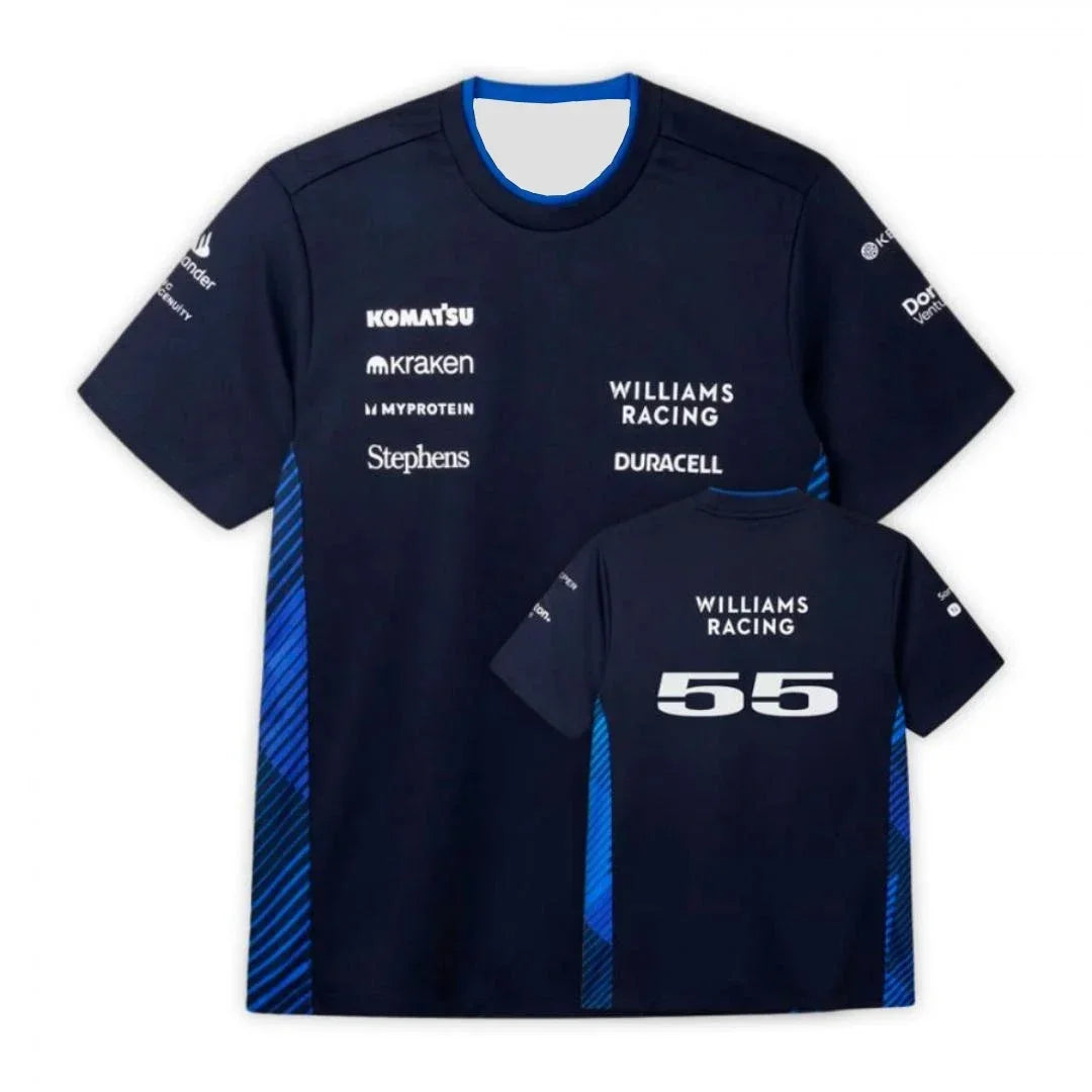 Camiseta del equipo de Williams F1 2025 Carlos Sainz Fórmula Uno Alex Alben 2025 camiseta hombres mujeres niños camiseta para fanáticos camiseta impresa en 3d