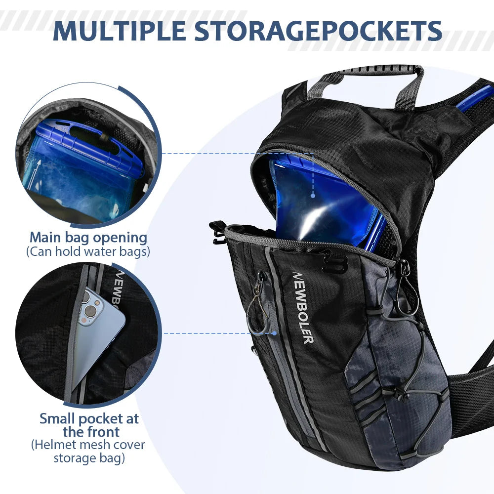 NEWBOLER-Bolsa deportiva repelente al agua para exteriores, mochila de hidratación para ciclismo, viaje, senderismo, escalada, MTB, bicicleta de carretera