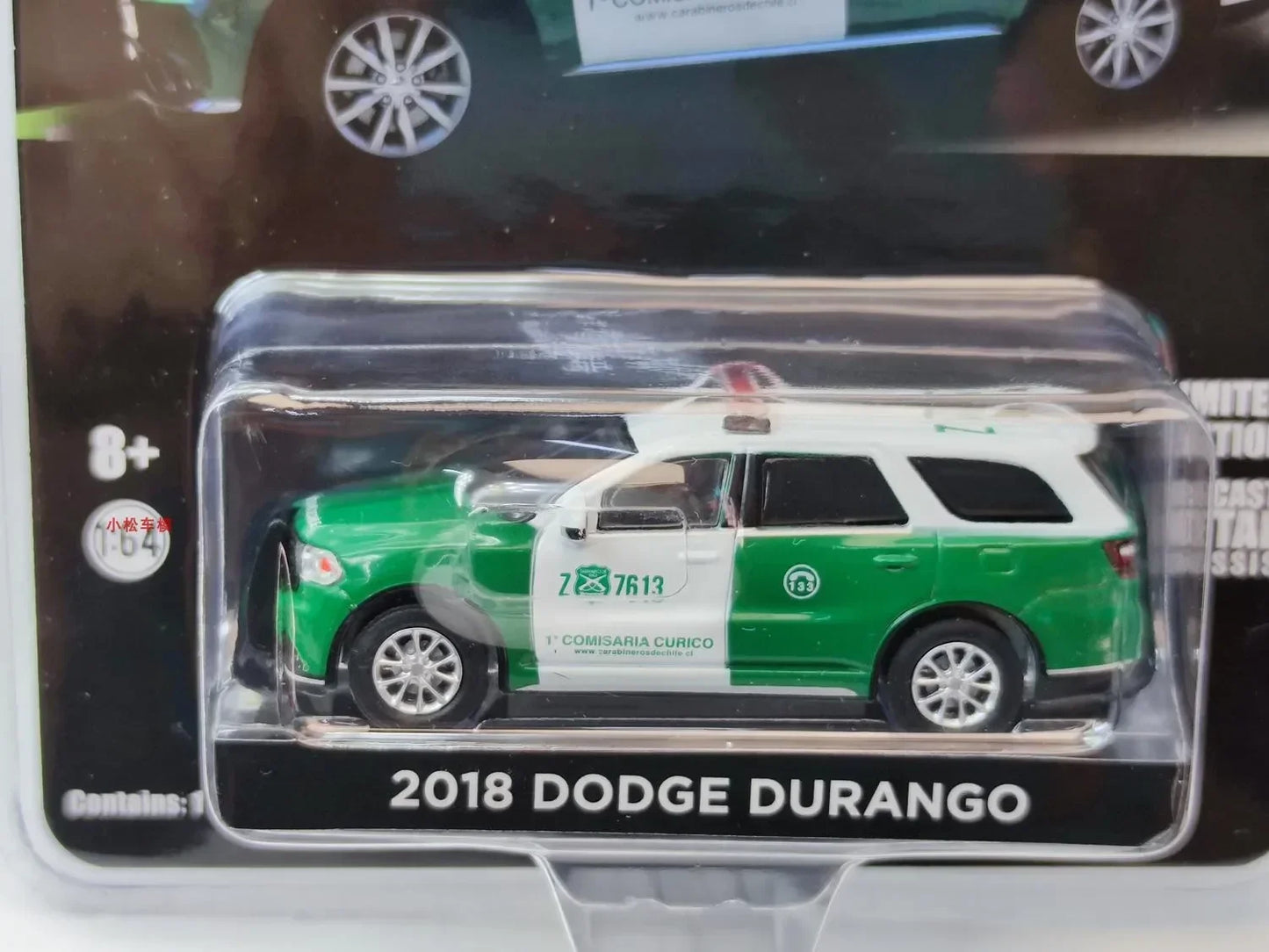 1: 64 2018 Dodge Durango coche de policía chileno Diecast Metal aleación modelo coche juguetes para colección de regalos