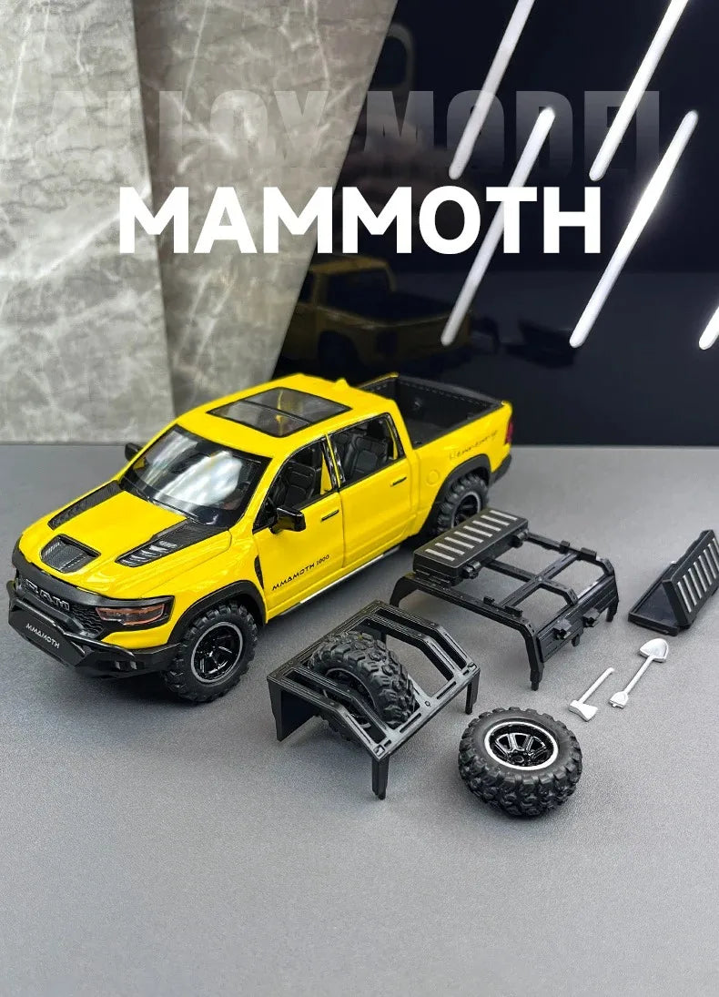 1:32 Dodge RAM 1000 TRX Mammoth Picku Alloy Car Model Sound And Light Pull Back Children's Toy Collectibles Birthday Gift