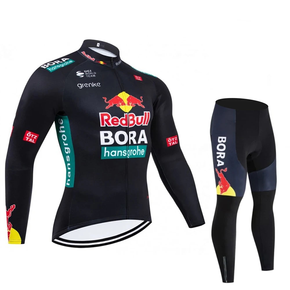Red Bull Bicycles Bib-Camiseta de ciclismo para hombre, Jersey de ciclismo de manga larga, pantalones de bicicleta para hombre, ropa de montaña, bicicletas de carretera