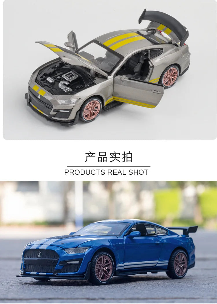 1:32 Ford Mustang GT500 Muscle Sports Car High Simulation Diecast Metal Alloy Model car Sound Light Collection Kids Toy Gifts