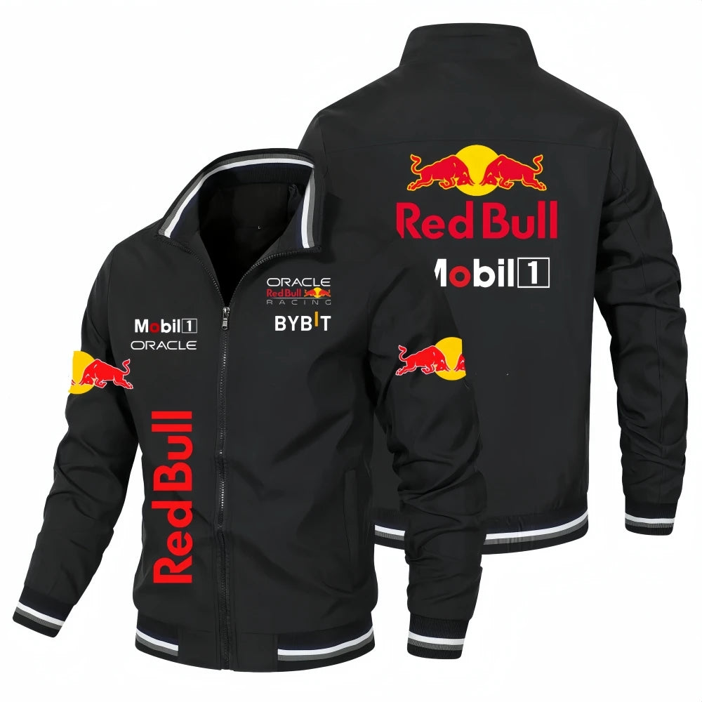 2025 Nuevo Red Bull Logo Print Racing Team Chaqueta de carreras oficial Moda para actividades al aire libre Ropa deportiva Red Bull Ropa para hombres y mujeres Abrigos