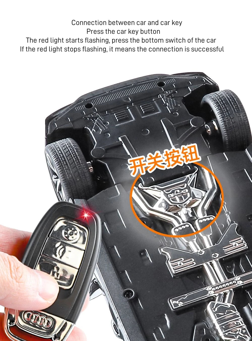 1:18 Key Remote Control Version AUDI RS7 Alloy Sports Car Model Diecast Metal Racing Car Vehicle Model Sound Light Kids Toy Gift