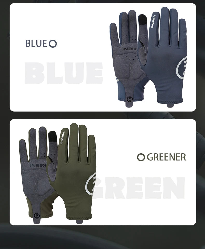 INBIKE 2024 guantes de ciclismo acolchados de Gel para hombres Otoño Invierno guantes de lana para bicicleta de carretera MTB accesorios de bicicleta con pantalla táctil de dedo completo