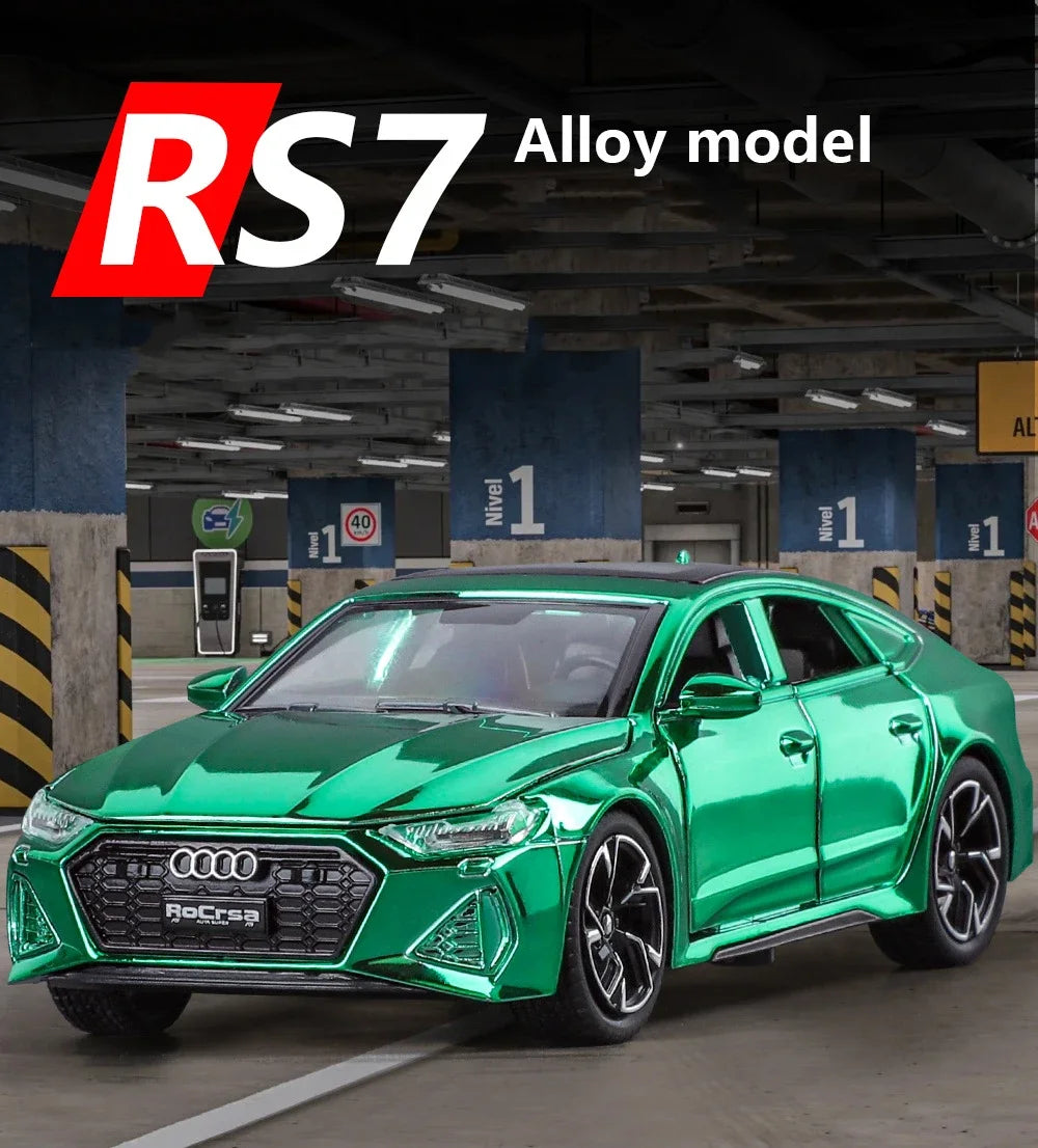 1:32 Audi RS7 Sportback Quattro Alloy Miniature Scale Car Model Sound Light Diecast Metal Toy Car Vehicle Gift Collection